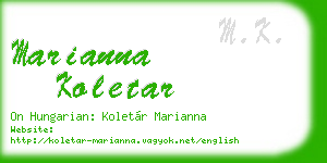 marianna koletar business card