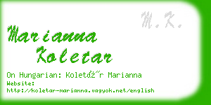 marianna koletar business card